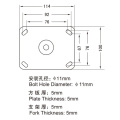 Stainless 4 Inch 200Kg Plate Brake Plastic Caster